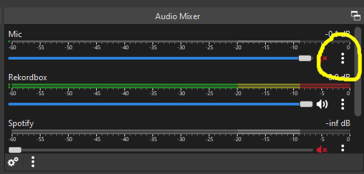 Audio device stopped working in OBS Studio: Audio Mixer